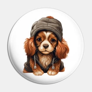 Winter Cavalier King Charles Spaniel Dog Pin