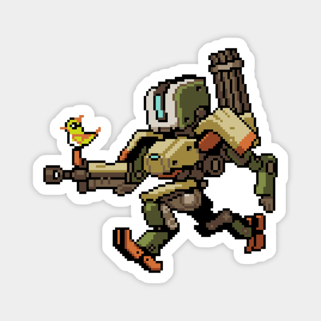 Overwatch - 16Bit Bastion Magnet by wyckedguitarist