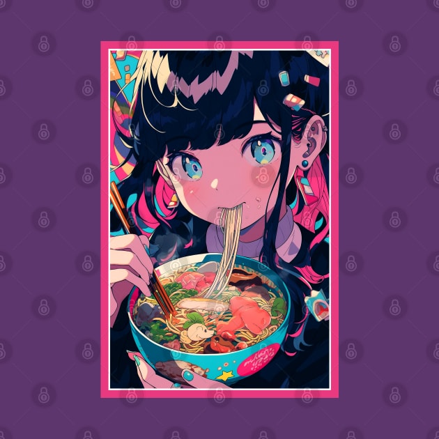 Cute Anime Girl |  Ramen Noodles | Hentaii Chibi Kawaii Design by AlNoah