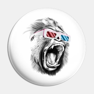 3D Glasses Gorilla Pin