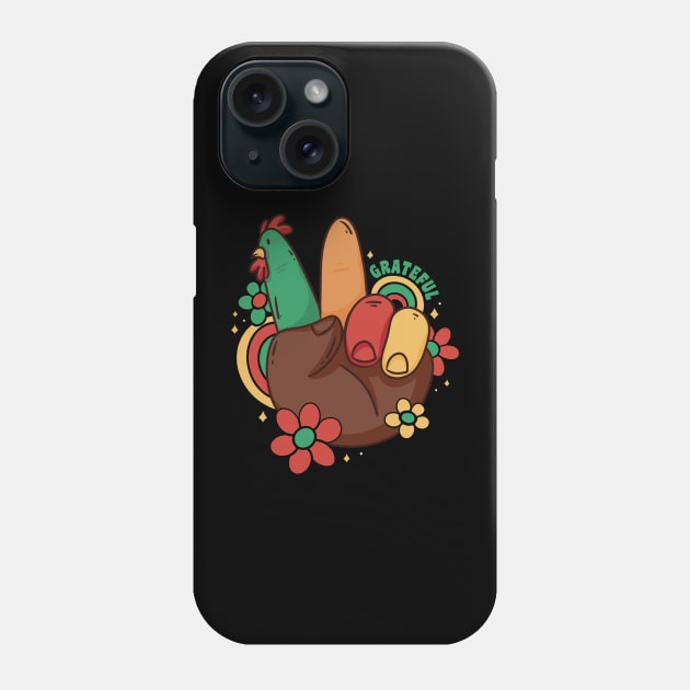 Turkey Peace Hand SIgn Groovy Hippie Thanksgiving Phone Case by Krishnansh W.