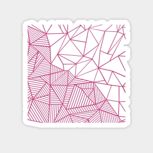 Abstract Half and Half Hot Pink Magnet