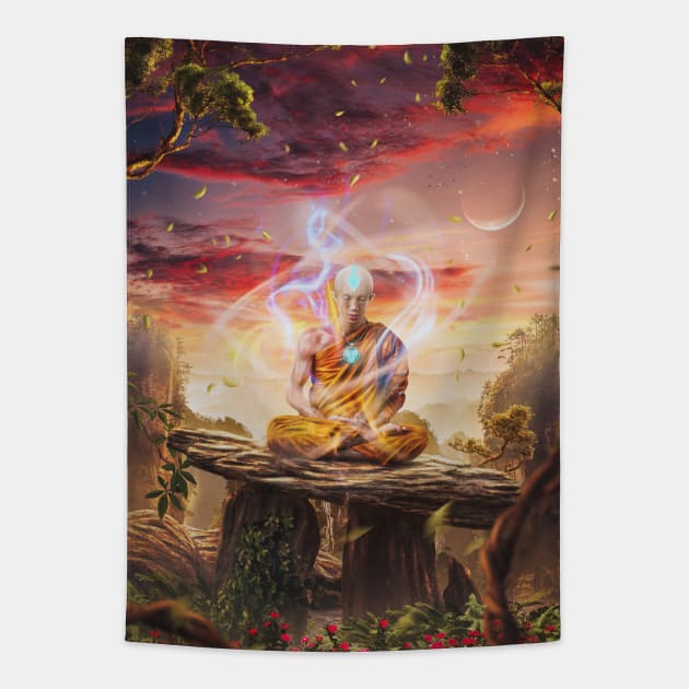 Monk Avatar Tapestry by Aniket Patel