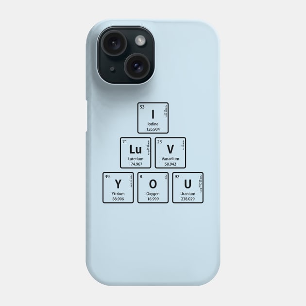 I LuV YOU in Periodic Table Symbols Phone Case by sciencenotes