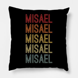 Misael Name Vintage Retro Pattern Pillow