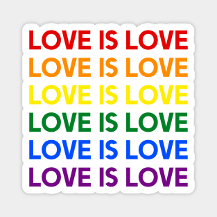 Love is Love - Rainbow Text Magnet