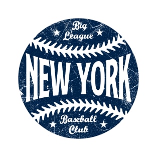 New York Retro Big League Baseball - White T-Shirt