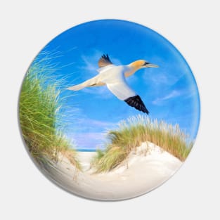 Northen Gannet Bird at the Beach Pin