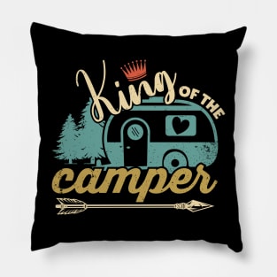 King of The Camper Funny Camping Gift Idea for Men Pillow