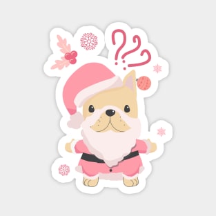 Pink French Bulldog, Funny Christmas 2022 Magnet