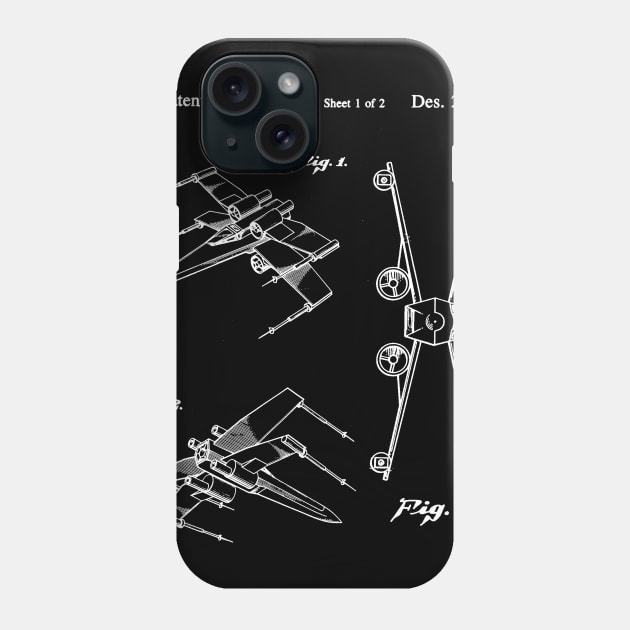 X-Wing Fighter Patent Design - white Phone Case by DennisMcCarson