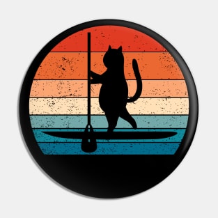 Paddleboard Cat Pin