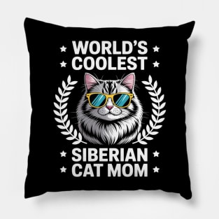 World's Coolest Cat Mom Mama - Women Siberian Cat Pillow