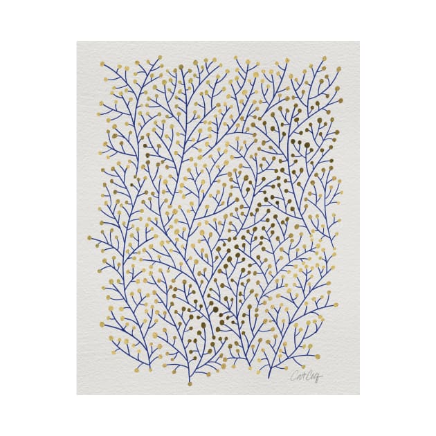 Berry Branches - Gold Black by CatCoq