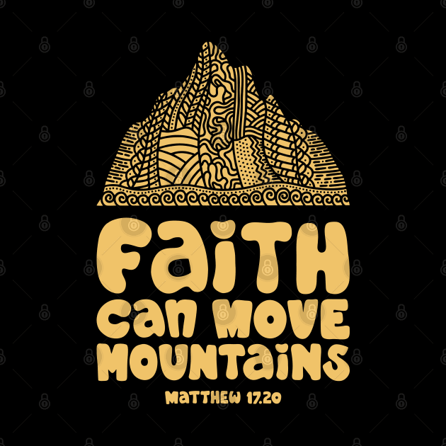 Faith can move mountains. Doodle illustration. by Reformer