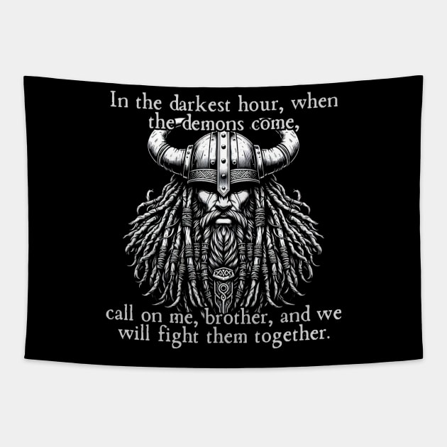 Black Viking Warrior Tapestry by OddlyNoir