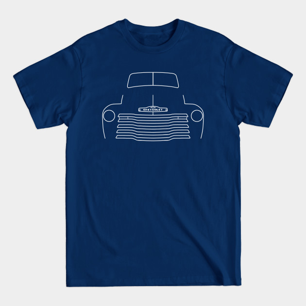 1949 Chevy 3100 stepside classic pickup truck outline graphic (white) - Cars - T-Shirt