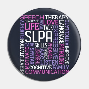 Speech Language Pathologist Speech Therapist Therapy Word Art Pink Purple Pin