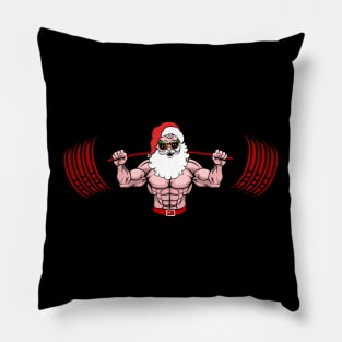 Christmas Santa Lifting Barbell (Squatmas) Pillow