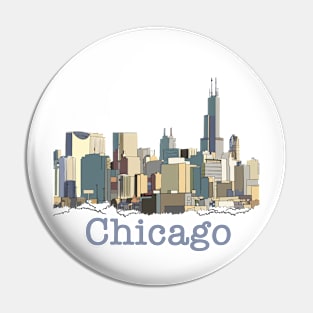 Chicago Skyline Minimalist Pin