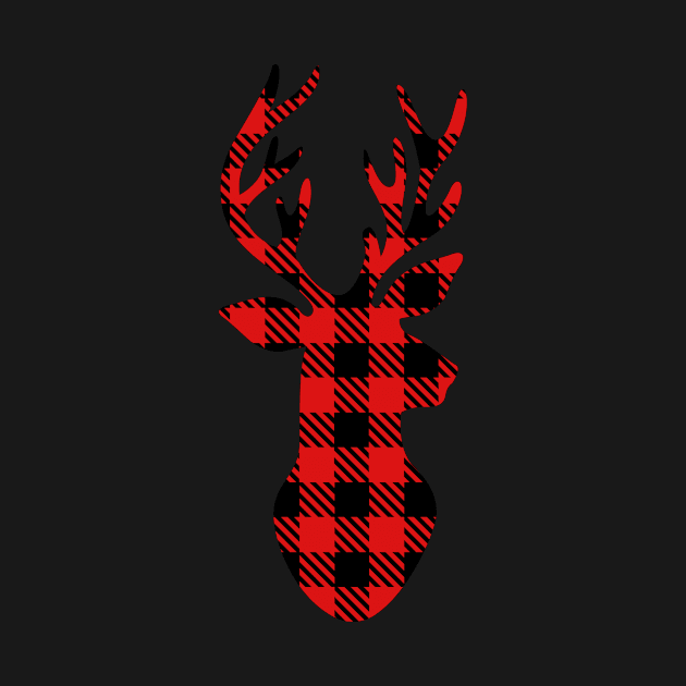 Christmas Plaid Deer Head by TruckerJunk