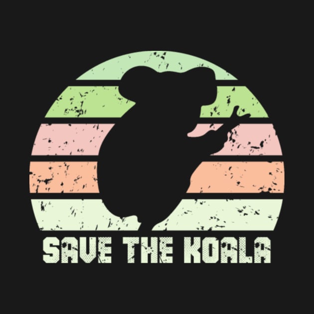 Save the Koala Vintage Retro Animal Lovers Gift by rooseveltmanthez