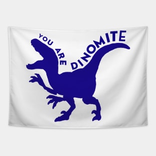 Blue You Are Dinomite Tapestry