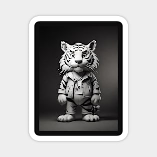 Funny black and white tiger Magnet