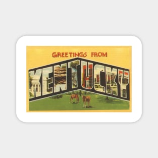 Greetings from Kentucky - Vintage Large Letter Postcard Magnet