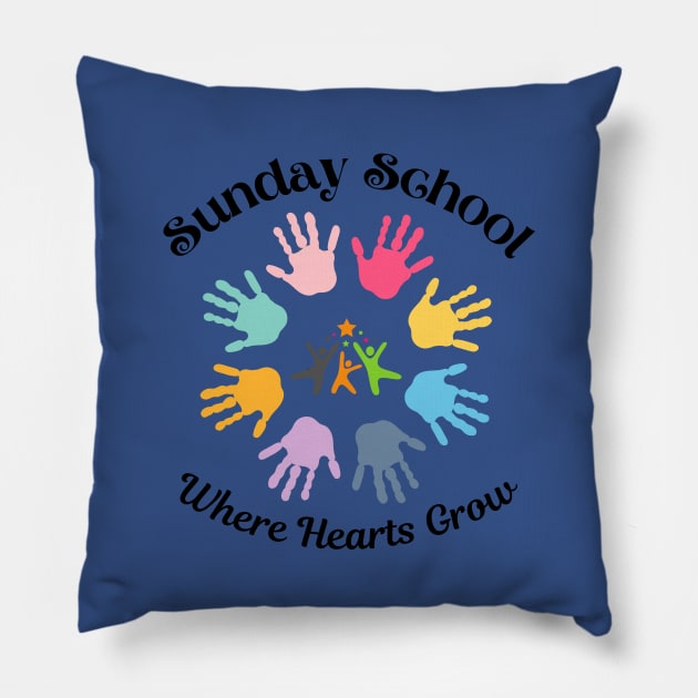 Sunday School where hearts grow Pillow by Rubi16