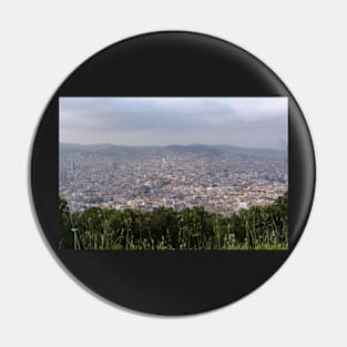 View to Barcelona city from the Montjuic hil Pin
