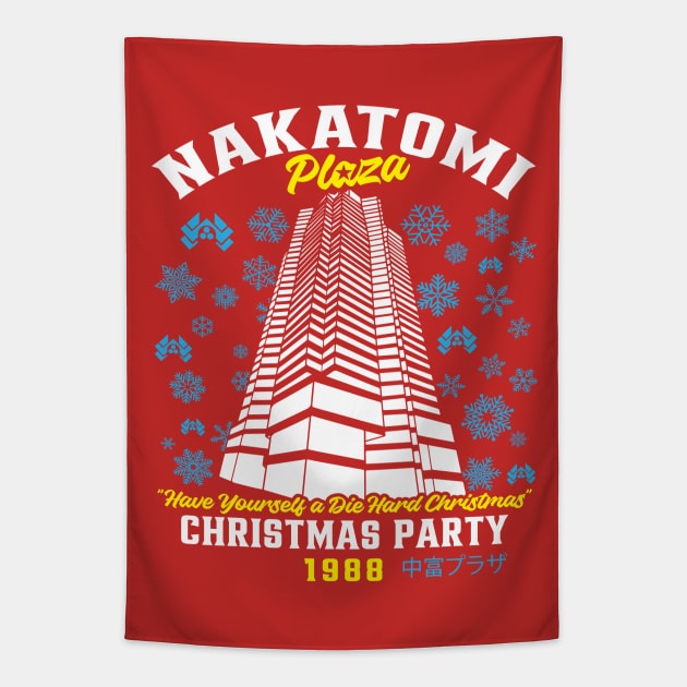 Christmas Nakatomi Building Die Hard Tapestry by Alema Art