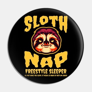 Sloth Nap. Freestyle Sleeper. Spooky Funny Sloth Gift Pin