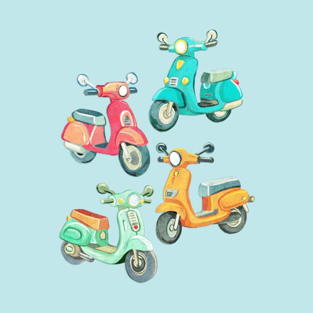 Pastel Chalkboard Scooters by micklyn