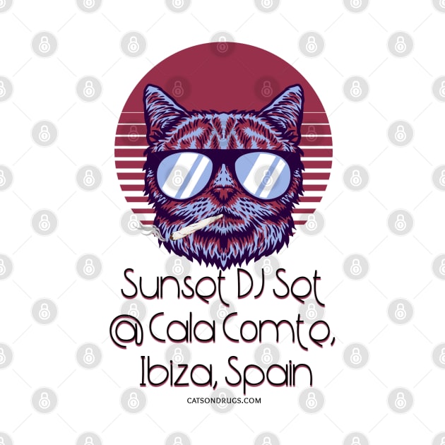 Sunset DJ Set @Cala Comte, Ibiza, Spain - Catsondrugs.com - rave, edm, festival, techno, trippy, music, 90s rave, psychedelic, party, trance, rave music, rave krispies, rave flyer by catsondrugs.com