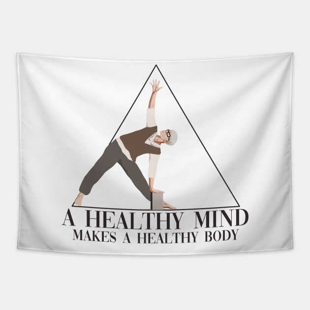 A Healthy Mind Makes A Healthy Body Kundalini Ashtanga Yoga Tapestry by GraphicsLab