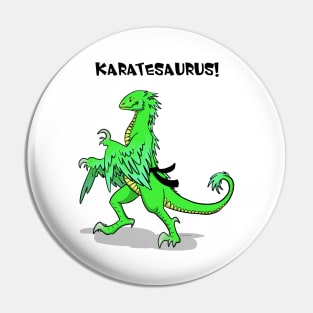 Karatesaurus in green for bright backgrounds Pin