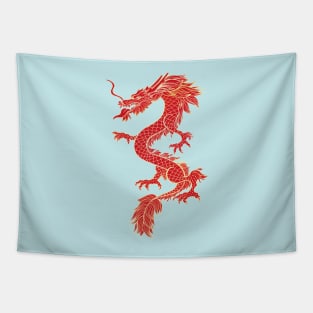 Red The Dragon Logo Tapestry