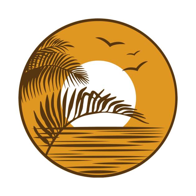 Beachy Sunset Silhouette Emblem by Nature Lover Apparel