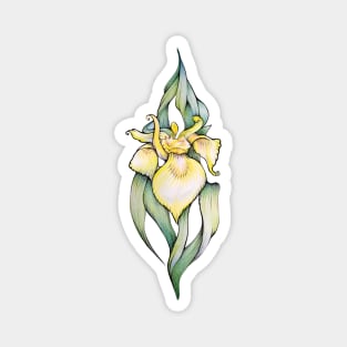 Yellow Iris Flower Magnet