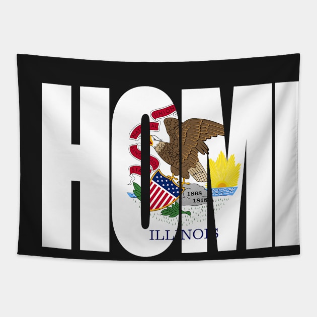 Illinois Home - State Flag Tapestry by DonDota