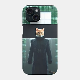 Cat in matrix Phone Case