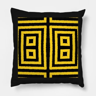 HIGHLY Visible Yellow and Black Line Kaleidoscope pattern (Seamless) 23 Pillow