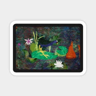 Purple Gallinule in on lily pads Magnet