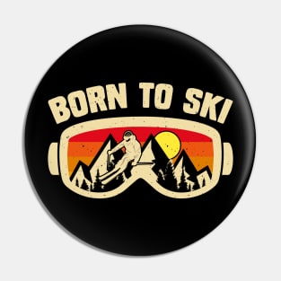 Born To Ski T Shirt For Women Men Pin