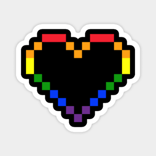 Rainbow Pixel Heart Magnet