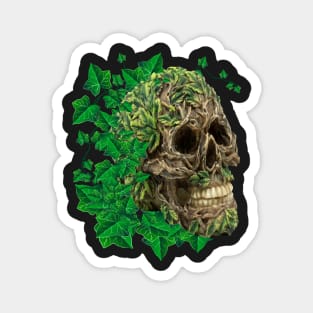 Unique Cool Tree Spirit Skull With Ivy Magnet