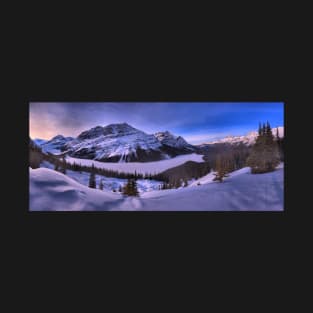 Peyto Lake Purple Sunset Panorama T-Shirt