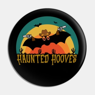 Western Halloween Cowboy Bat Funny Retro Pin