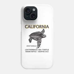 California - Leatherback Sea Turtle - Zentangle Phone Case